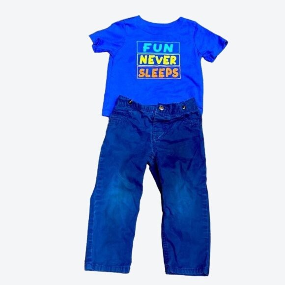 Carter's Other - Garanimals Blue Short Sleeve T-Shirt & Carter’s 100% Cotton Slacks Size 24 M